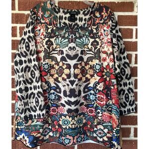 Ali Miles Colorful Knit Top 3/4 Sleeves Size 1X